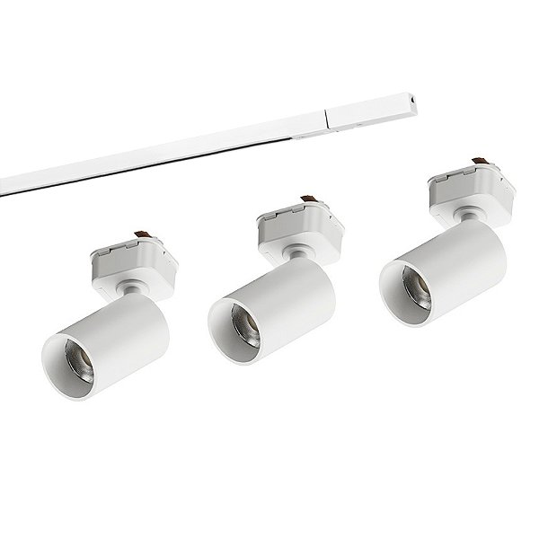 Kit Trilho 1m + 3x Spot LED 6W 3000k Direct Taschibra Branco