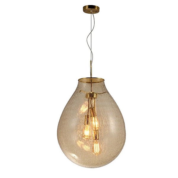 Pendente Amora Vidro Aqua Conhaque Ø48XH63CM 3x E27 ZR165-48WA