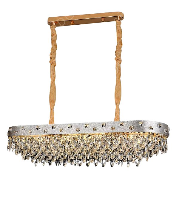 Pendente Cristal Metal Dourado e Prata D100x31cm 12xE14 DCD06666