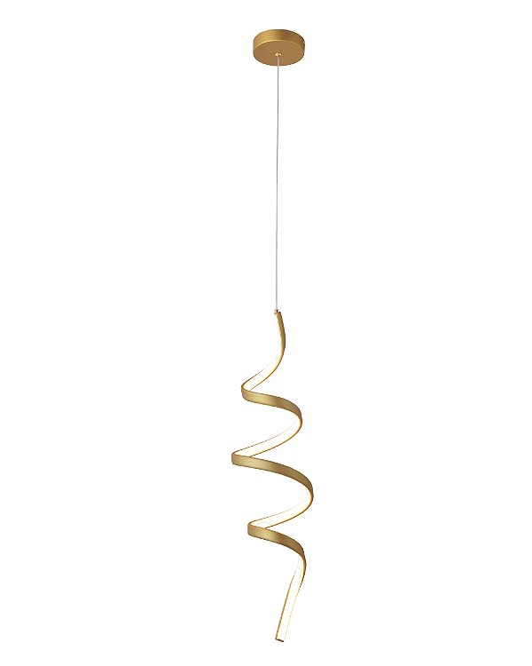 Pendente LED 29W 3000K 2030lm D55x16cm cabo 2m Dourado DCD03235