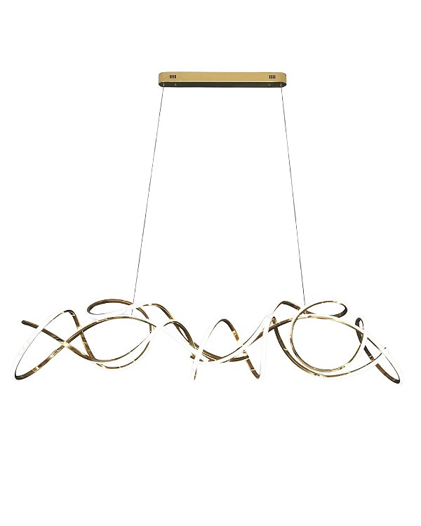Pendente LED 131W 3000K Inox Dourado 160cm cabo 3m DCD06228