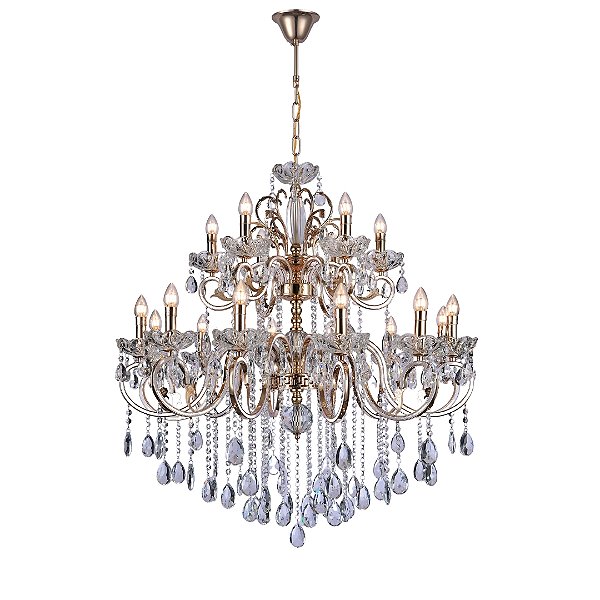 Lustre em cristal 18xE14 100x120cm Dourado