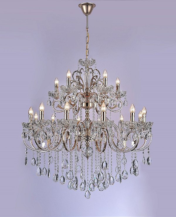 Lustre em Cristal 100 x 120 cm Metal Dourado 18x E14 DCD00480-12+6
