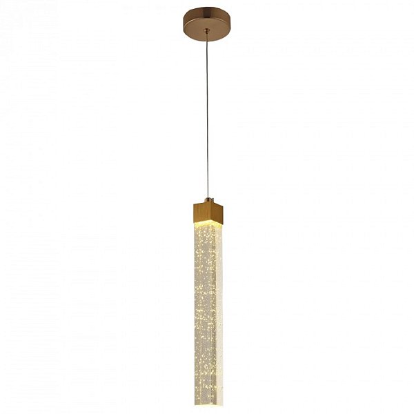 Pendente Cristal Bolhas 3,5x3,5x30cm LED 5W 3000K Dourado DCD02155