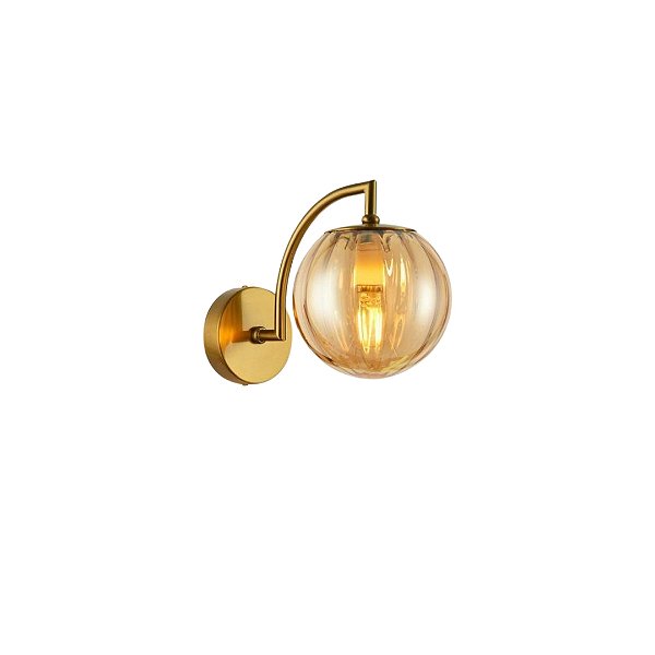 Arandela Metal e Vidro Champagne 1xE27 22x20cm DCB02143