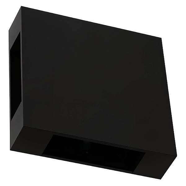 Arandela X LED 3W 3000K IP65 4 fachos ajustável Preto EBAR80210