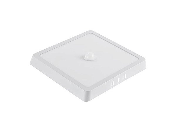 Painel LED Sobrepor 18W 6500K com sensor de presença 21x21cm Branco