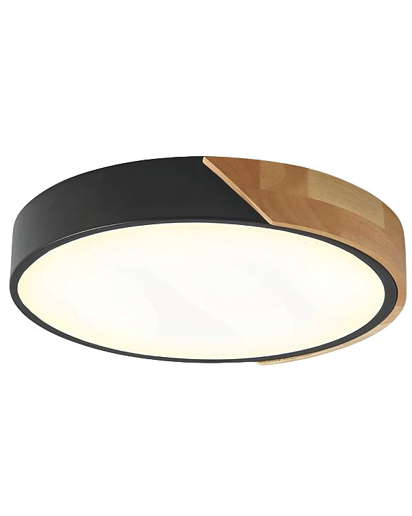 Plafon LED 45W 3000K 3000/4500/6500K D51cm Preto/Acrílico DCX02354
