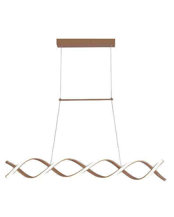 Pendente LED 32W 3000K 2400lm 90x10cm Cabo 1,5m Dourado QD05449