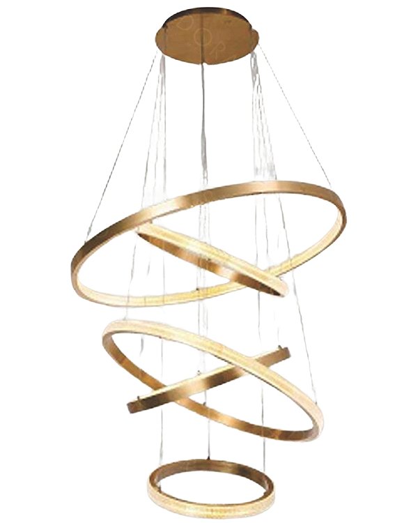 Pendente LED 140W 3000K 5 aros 40+60+60+80+100cm cabo 5m DCD02820