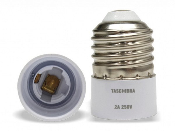Soquete Adaptador E27 para Gu10 pacote com 2 peças Taschibra
