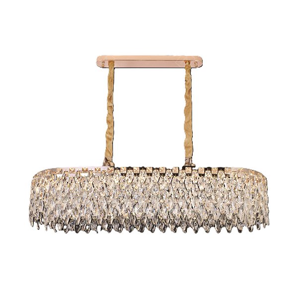 Pendente LED 70W 3000K Dourado/Cristal Transparente 100x35cm DCD01066