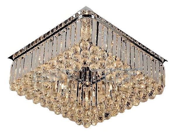 Plafon em Cristal 60x60cm Cromado/Cristal Transparente 12xG9 DCX00110