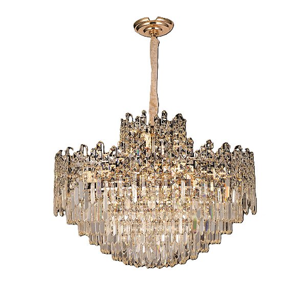 Lustre Pendente Cristal 80(D)x63(h)cm 21xE14 Dourado DCD01023