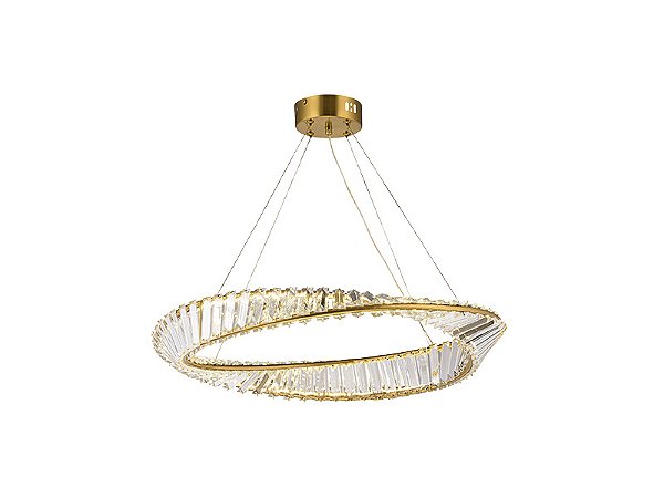 Pendente LED 16W 3000k Revolve D40cm Dourado Taschibra
