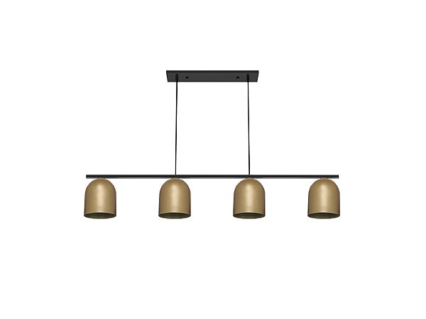 Pendente Folk 4x E27 120cm cabo 1,5m Cor Ouro Taschibra
