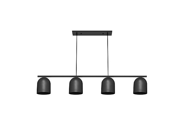 Pendente Folk 4x E27 120cm cabo 1,5m Cor Preto Taschibra