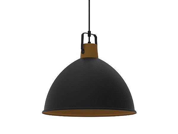 Pendente Factory G 47,5cm Preto Fosco / Cobre 1xE27 Taschibra
