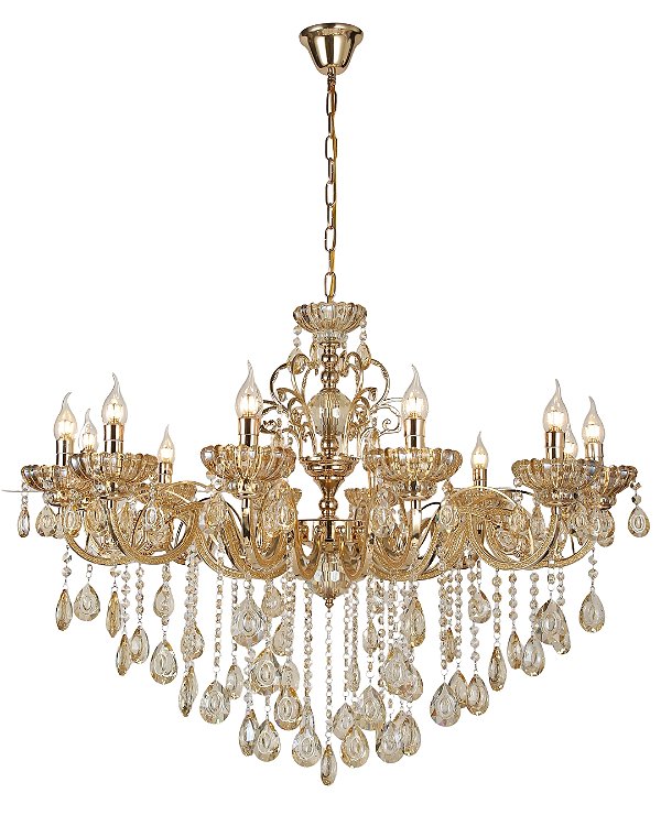 Lustre em Cristal 8 braços Dourado E Cristal 8xE14 DCD00409-8