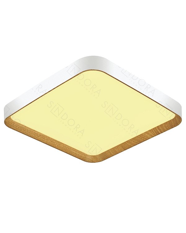 Plafon LED 45W 3000/4500/6500K 50x50cm Branco/Madeira DCX02396