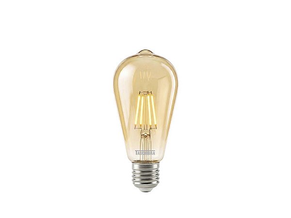 Lampada LED Filamento Vintage St64 Ambar 4W 2200k Bivolt Taschibra