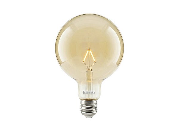 Lampada LED Filamento Vintage Globo G125 Ambar 3W Bivolt Taschibra