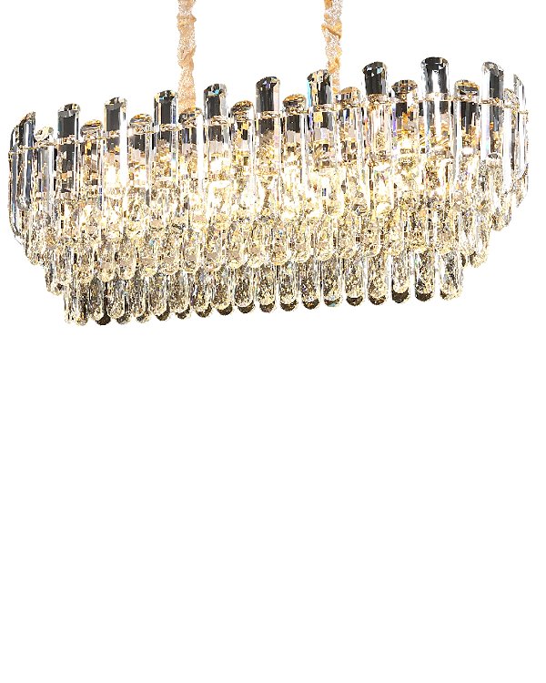 Pendente em Cristal 80x30cm 16xE14 Dourado cabo 80cm DCD00465