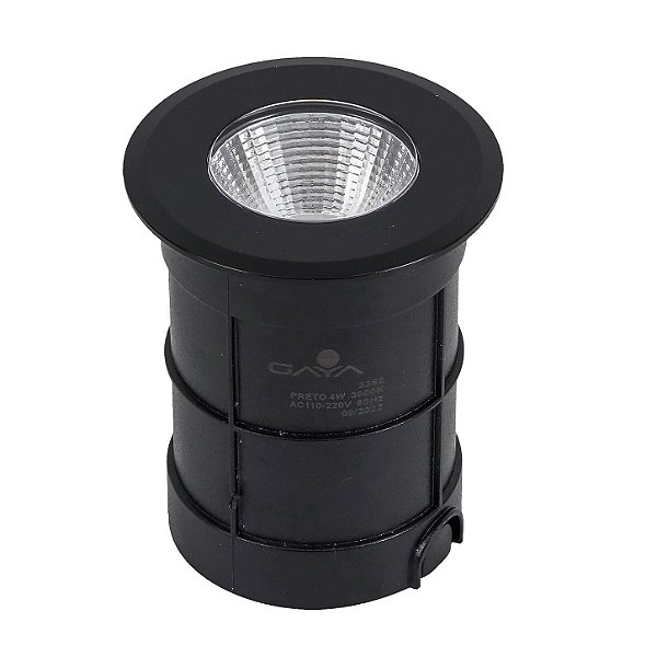 Embutido de Solo COB 6W 3000K 24º IP67 Inox Bivolt Preto 3366