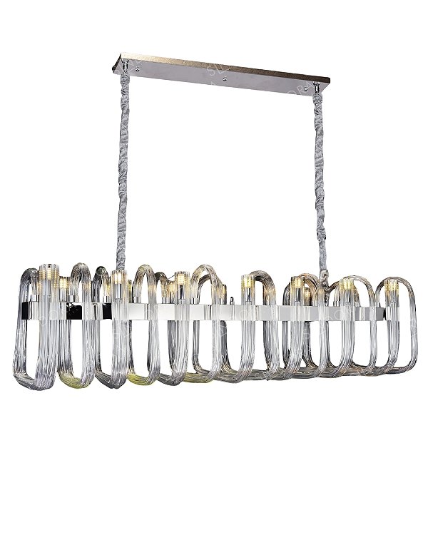 Pendente C125x38cm 14xG9 Metal Cromado+Vidro cabo 150cm DCD00640