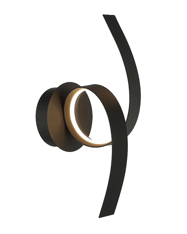 Arandela LED 12W 3000K 40x14x18cm Bivolt Preto DCB03428