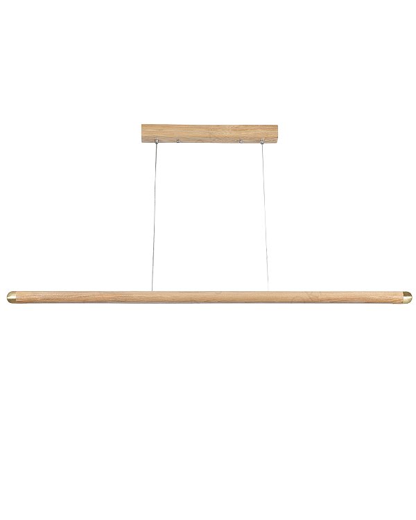 Pendente Madeira natural Freixo / Cobre LED 20W 3000K 120x4cm DCD03505