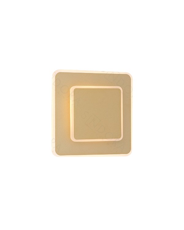 Arandela LED 20W 3000K 21x21cm Dourado Escovado Bivolt DCB03279