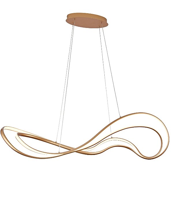 Pendente LED 54W 3000K 115x39x29cm cabo 2m Dourado DCD03431