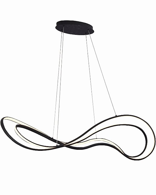 Pendente LED 54W 3000K 115x39x29cm cabo 2m Preto DCD03432