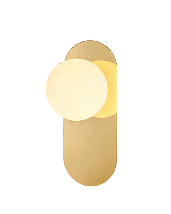 Arandela 12x30cm 1xG9 Vidro Branco Metal Dourado dcb04052