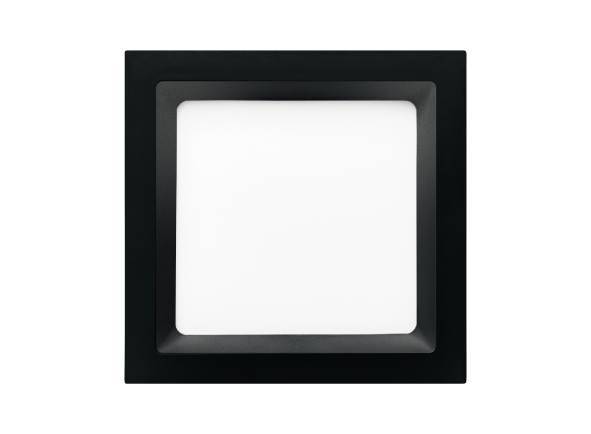 Plafon de Embutir Recuado Deep 12W 3000K 16x16cm Preto STH8902PTO/30