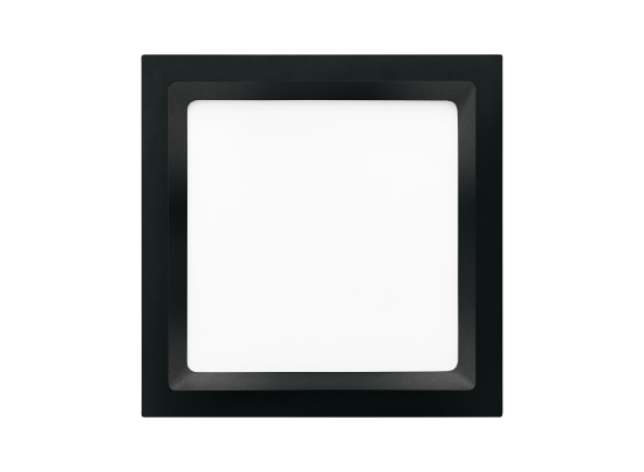 Plafon de Embutir Recuado Deep 17W 3000K 20x20cm Preto STH8903PTO/30
