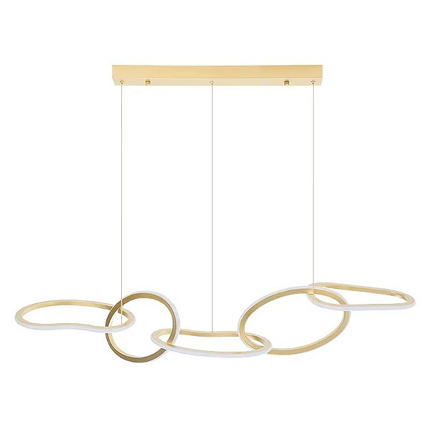 Pendente LED Zena 67W 3000K 5360lm C122cm cabo 200cm Dourado 2597