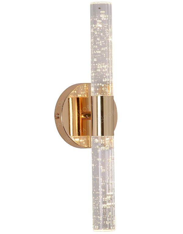 Arandela LED 6W 3000K 450lm 3,5x35cm Metal Dourado e Acrílico QB05265