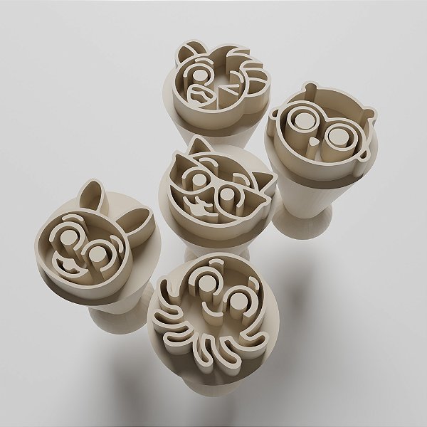 Kit 05 Carimbos para brigadeiro, doces, docinhos - Bolofofo