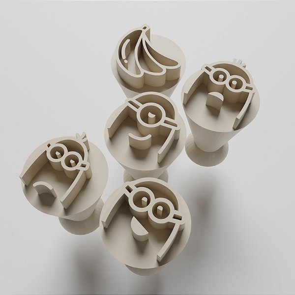 Kit com 05 Carimbos para docinhos/brigadeiro - Minions