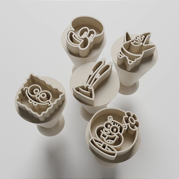 Kit com 05 carimbos para docinhos/brigadeiro - Bob Esponja