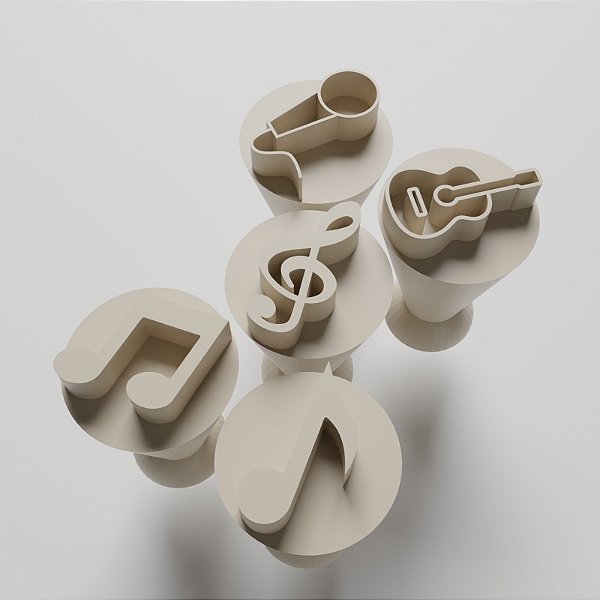 Kit com 05 Carimbos para docinhos/brigadeiro - Musica