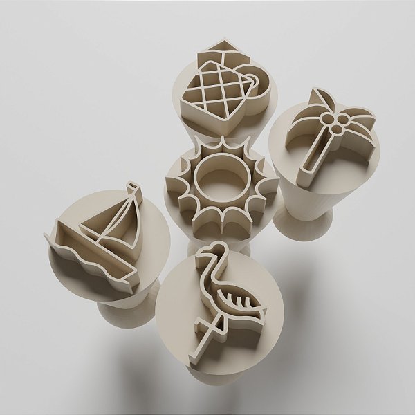 Kit com 05 Carimbos para docinhos/brigadeiro - Tropical 1