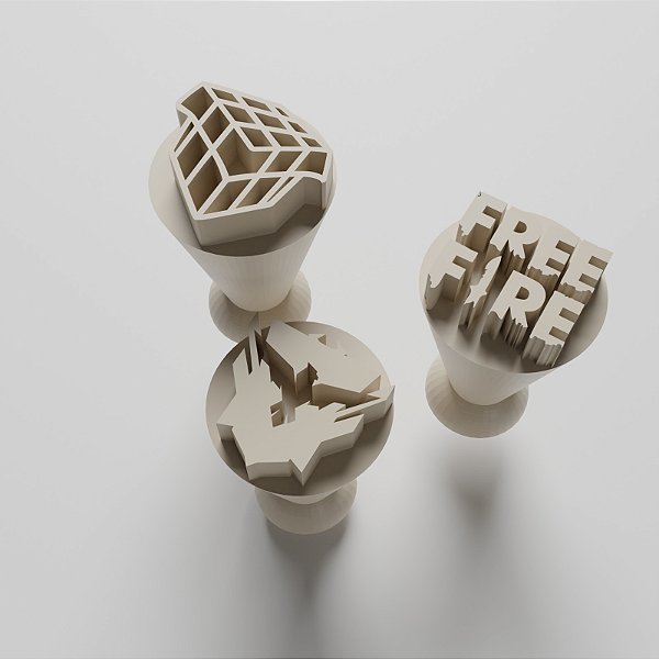 KIT 03 CARIMBOS PARA DOCINHOS/BRIGADEIRO - FREE FIRE