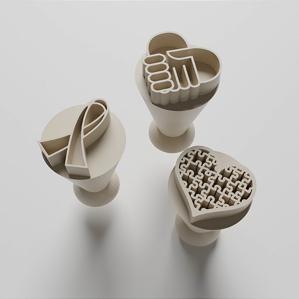 Kit com 03 Carimbos para brigadeiro/docinho - Autismo