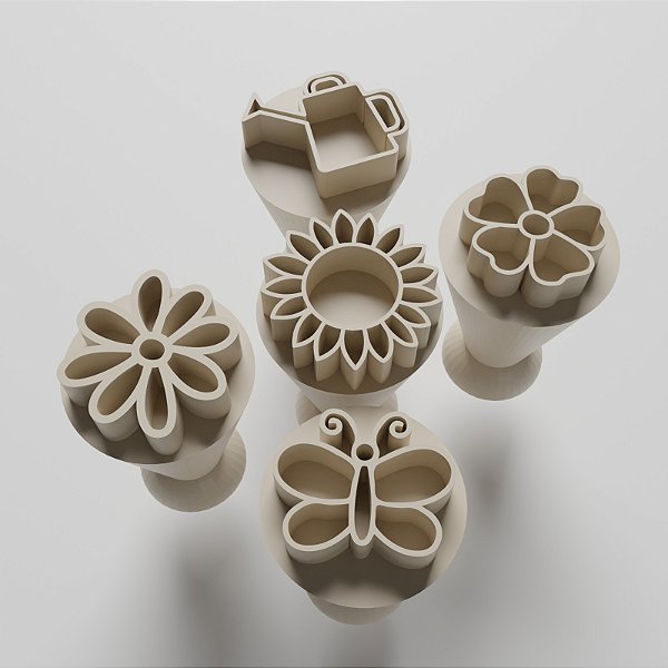 Kit com 05 Carimbos para docinhos/brigadeiro - Primavera