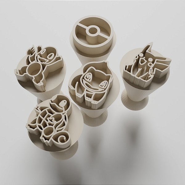 Kit com 05 Carimbos para docinhos/brigadeiro  - Pokémon