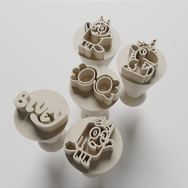 Kit com 05 Carimbos para docinhos/brigadeiro - Bluey