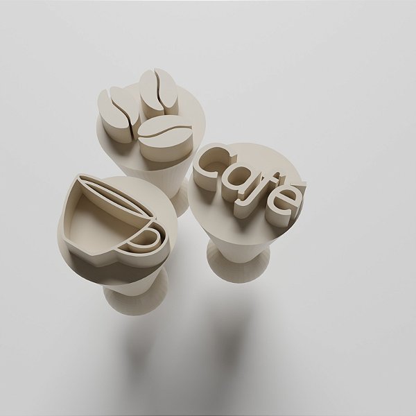 KIT 03 CARIMBOS PARA DOCINHOS/BRIGADEIRO - CAFÉ